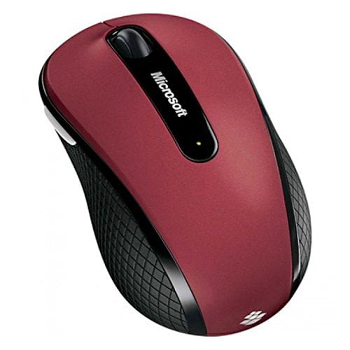 Microsoft D5D-00038 Wireless Mobile Mouse 4000; Ruby Pink Red Top with Black Sides - Image 2
